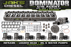 JAK's Dominator c15-acert-600 — representative promotional layout; injectors optional; selected parts list governs
