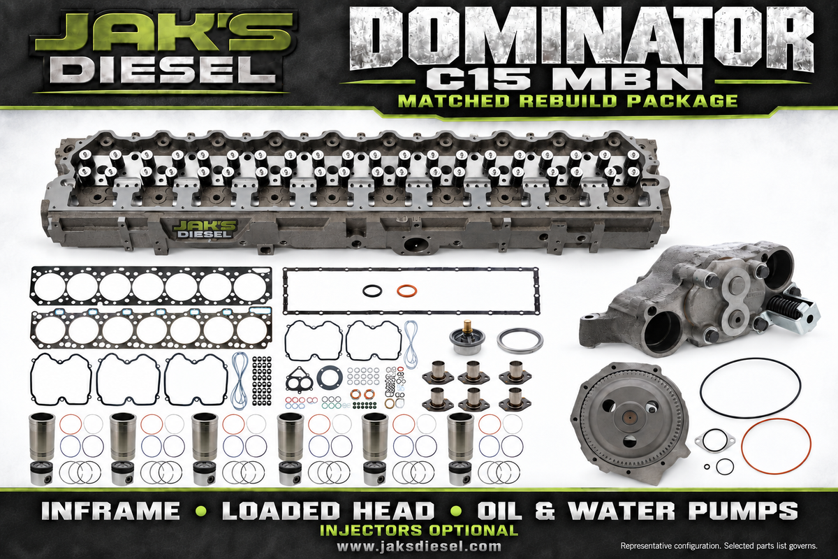 JAK's Dominator c15-mbn — representative promotional layout; injectors optional; selected parts list governs