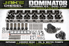 JAK's Dominator ISX dual-hero representative promotional layout; selected parts list governs